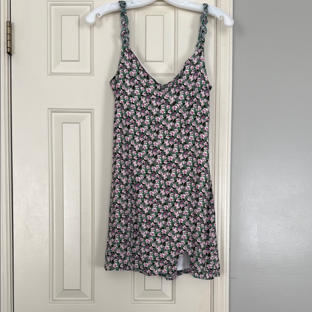 Le Lis Floral Mini Dress - Pink and Green